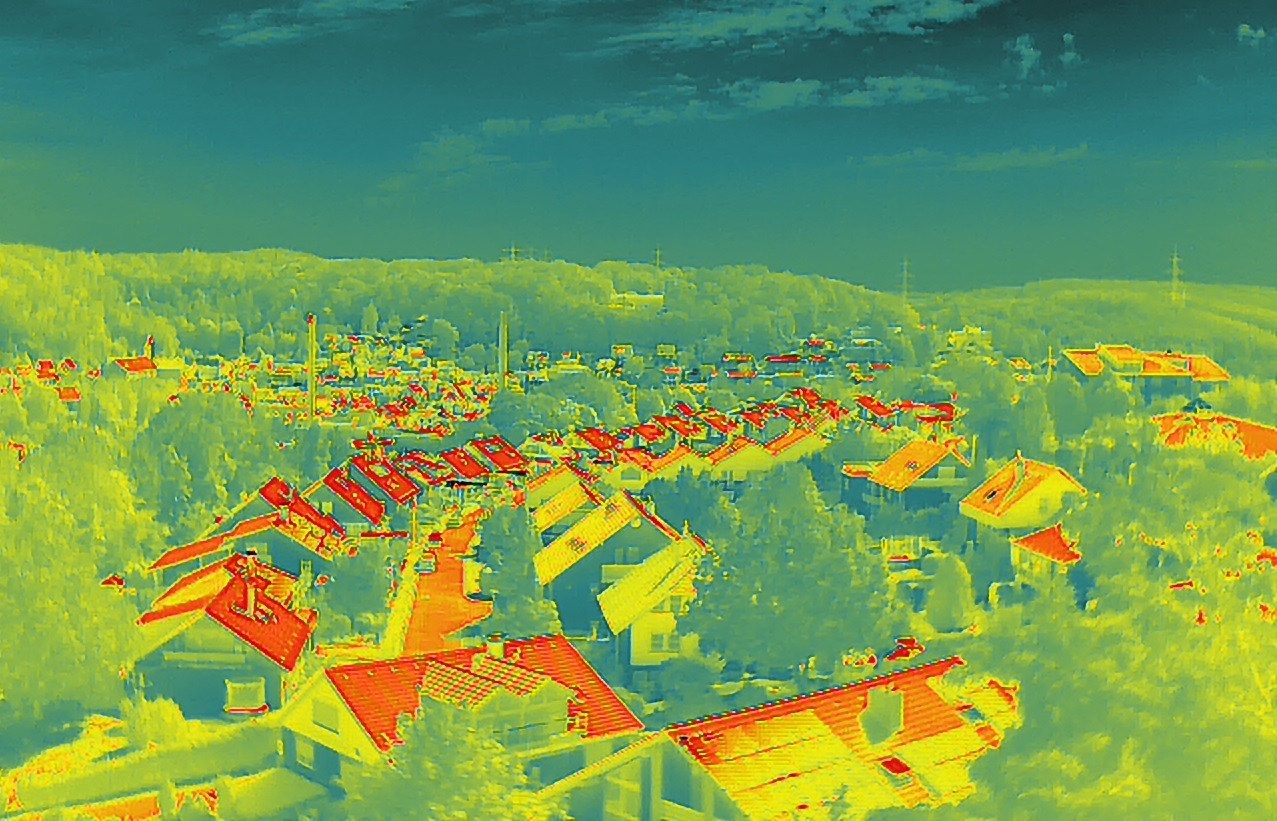 Wärmebildaufnahme von Otterberg aus der Vogelperspektive