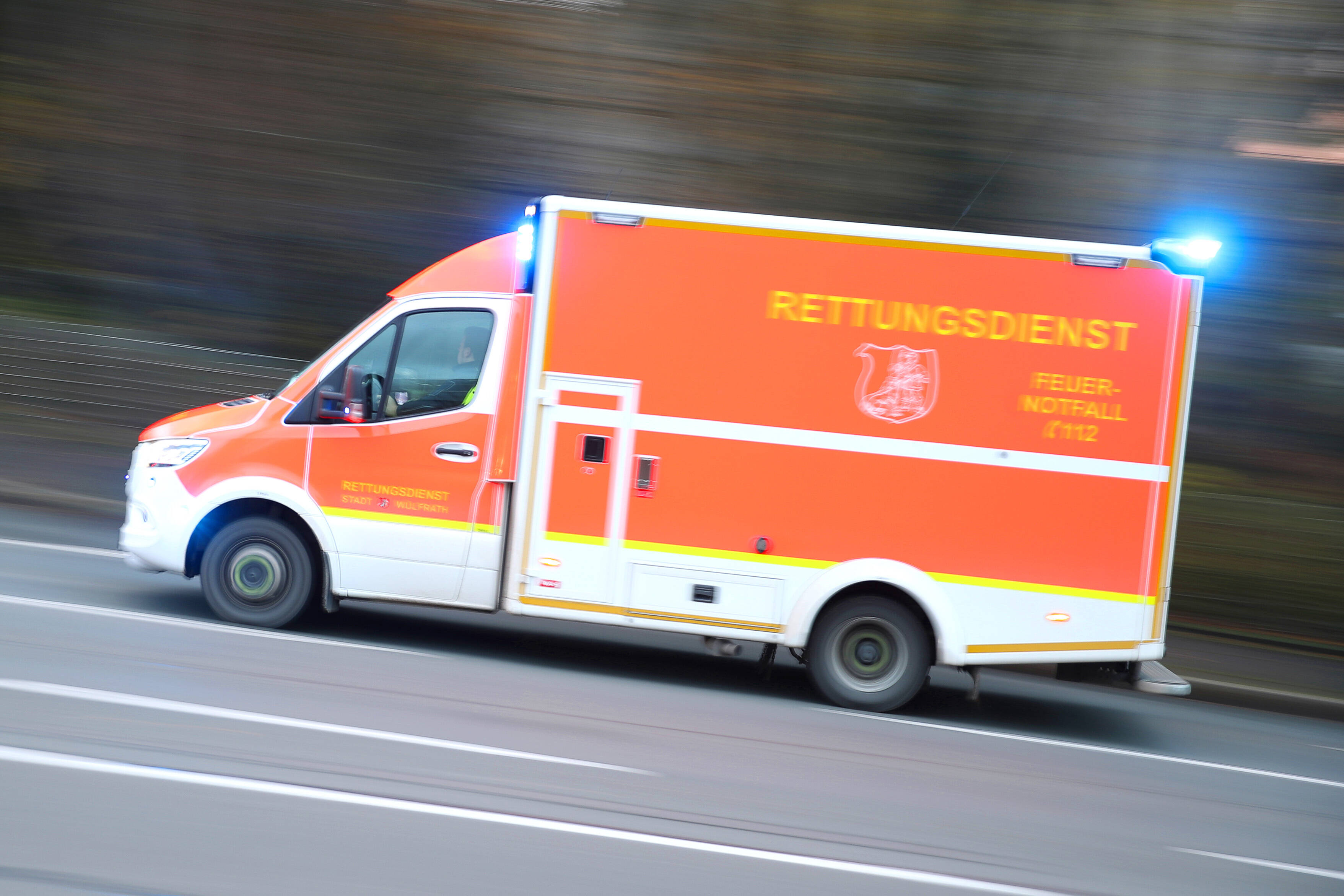 An ambulance on its way to an emergency call