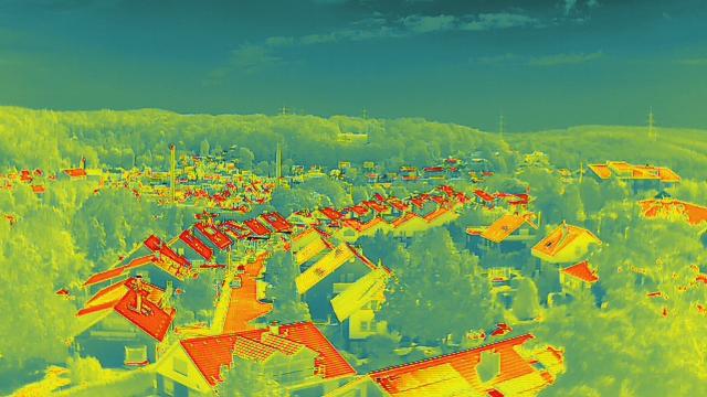 Wärmebildaufnahme von Otterberg aus der Vogelperspektive