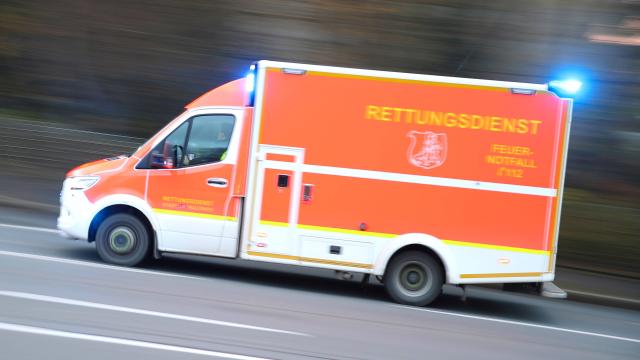 An ambulance on its way to an emergency call