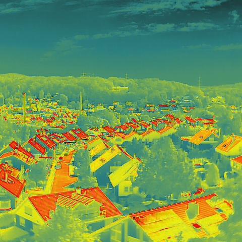 Wärmebildaufnahme von Otterberg aus der Vogelperspektive